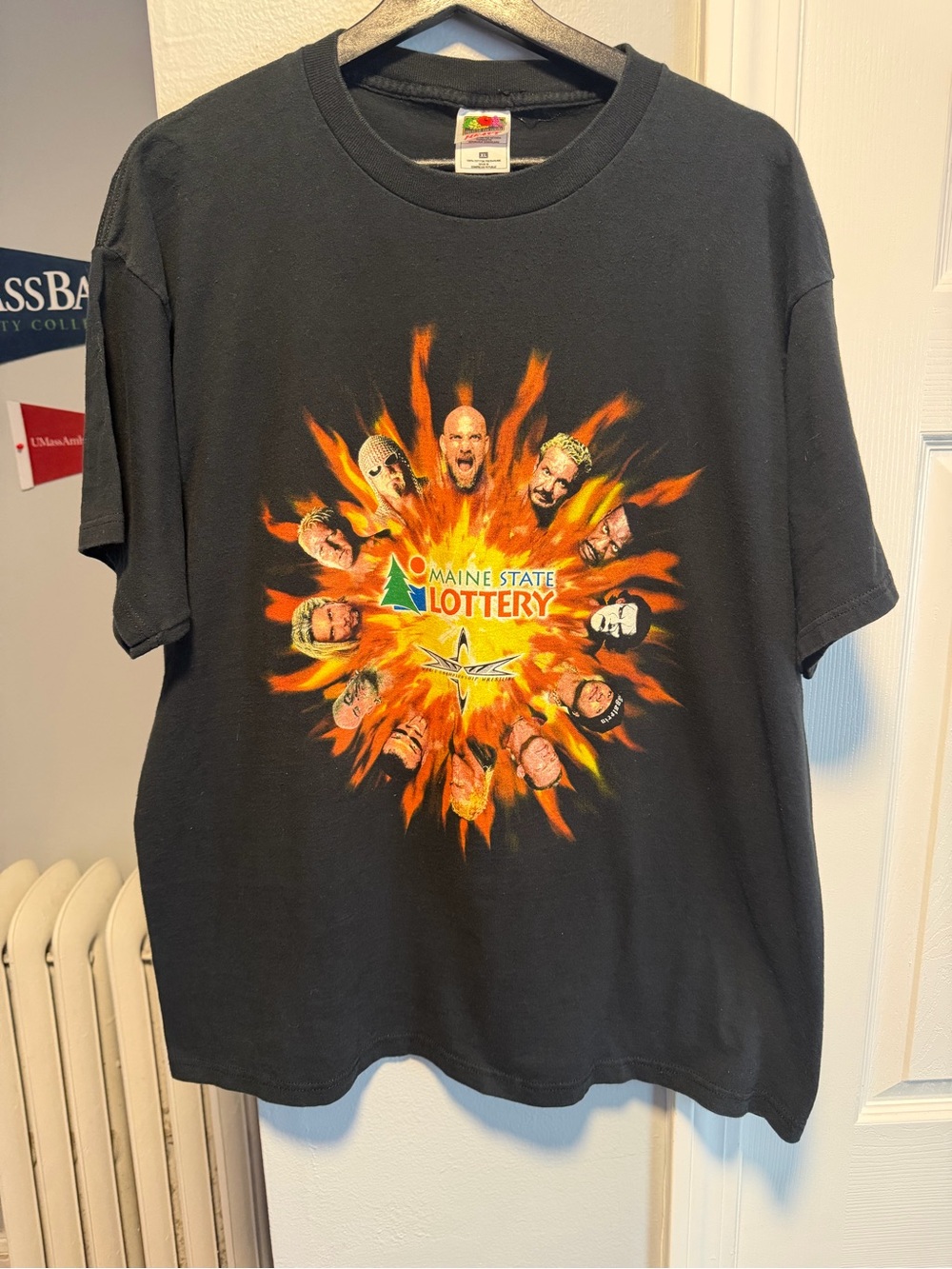Vintage 90s WCW MainState Lottery Shirt Size Men’s XL Sting,DDP,Nash,Rey,Konnan